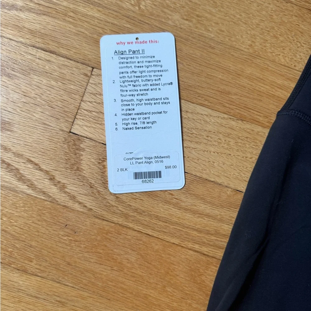 Lululemon Athletica Black Align Pant II- new - size 2- black - Picture 2 of 9